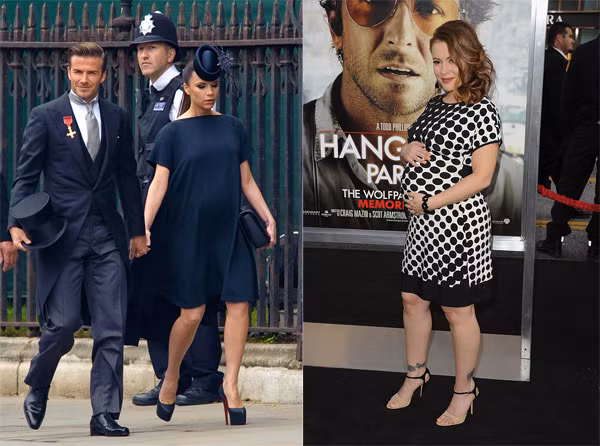 Mang bầu 6 tháng con gái Harper, Victoria Beckham vẫn đi giày cao gót cao lênh khênh cùng chồng tới dự đám cưới Hoàng tử William. Nữ diễn viên Alyssa Milano cũng chẳng kém cạnh khi dũng cảm trèo lên đôi giày cao gót để tới dự buổi công chiếu "The Hangover" phần 3.