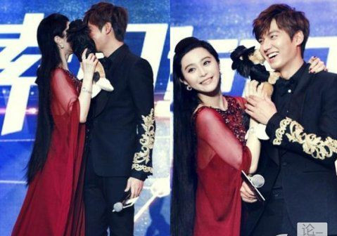 Phạm Băng Băng tình tứ bá vai bá cổ Lee Min Hoo trong lễ trao giải Baidu The Hottest Awards được tổ chức tại Bắc Kinh.