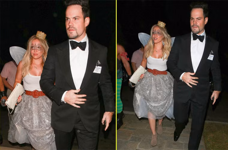 Hilary Duff trông như một nàng tiên bước ra từ truyện cổ tích sánh vai cùng chồng cũ Mike Comrie trong trang phục của nhân vật Tony Stark trong Iron Man đi dự tiệc Halloween.