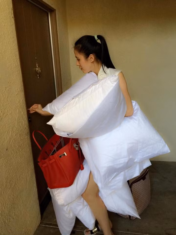 Maya đã sang Mỹ được vài tháng nay kể từ khi thông tin cô có bầu bị lộ ra. Nữ ca sĩ bị đồn có con một đại gia trẻ đã có gia đình ở Hà Nội và Maya không phủ nhận cũng chẳng thừa nhận sự việc này. Việc Thái Hà bất ngờ sang Mỹ và chăm sóc Maya tận tình cho thấy có thể nữ ca sĩ phải nhờ cậy đến bạn thân vì không muốn sinh nở một mình nơi xứ người.