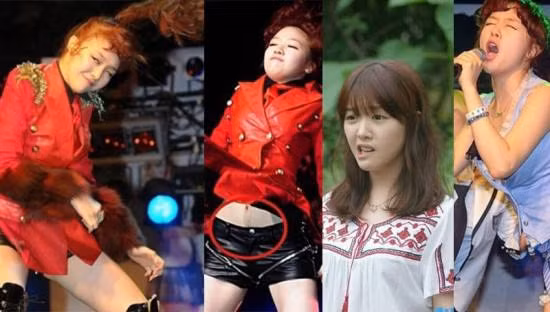 Minah nhóm Girl’s Day không chỉ xấu về biểu cảm khuôn mặt mà còn cả về những trang phục hớ hênh mỗi khi biểu diễn trên sân khấu.