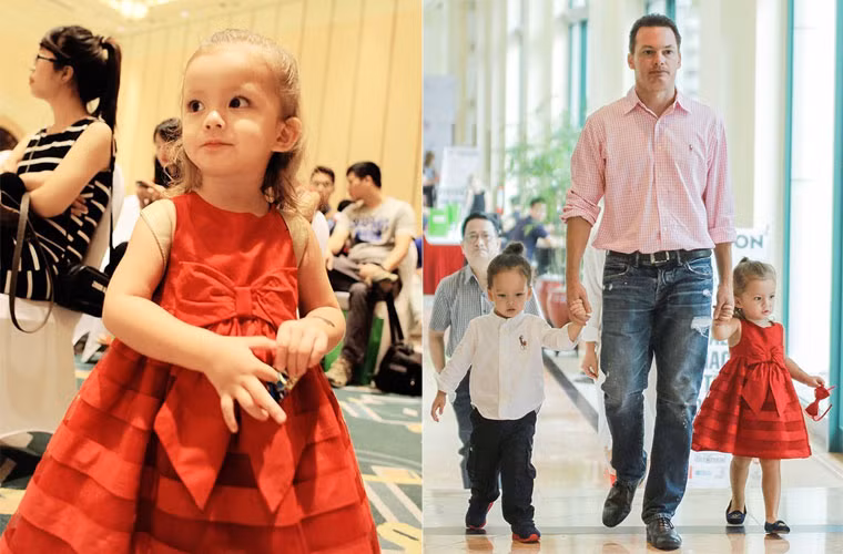 Chỉ đến ngày sinh nhật của các con, Hồng Nhung mới bật mí một vài bức ảnh.