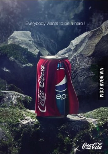 Mới đây, nhân dịp lễ Halloween, Pepsi đưa ra hình ảnh với thông điệp“Chúc bạn một Halloween rùng rợn” gợi ý rằng Coca-Cola là một thứ ghê rợn, và lon Pepsi “hóa trang” thành Coca để đi hù mọi người.