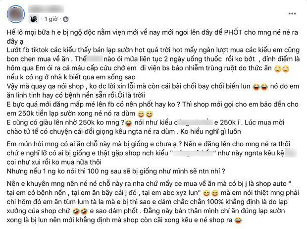 TikToker bi to ban do an chat luong kem, khach nhiem trung ruot