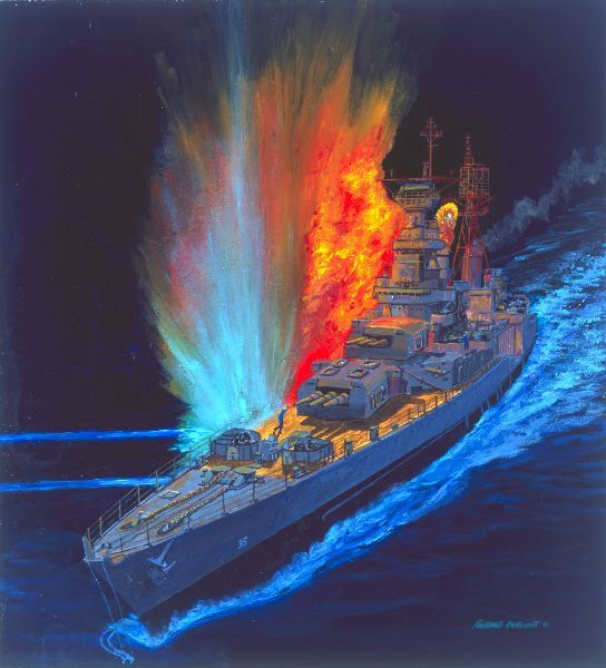 Nửa đêm ngày 30/07, tại vùng biển giữa vịnh Guam và vịnh Leyte, một tàu ngầm của Nhật Bản đã bắn ngư lôi vào Indianapolis, gây ra vụ nổ làm vỡ con tàu và khiến nó chìm trong khoảng 12 phút.