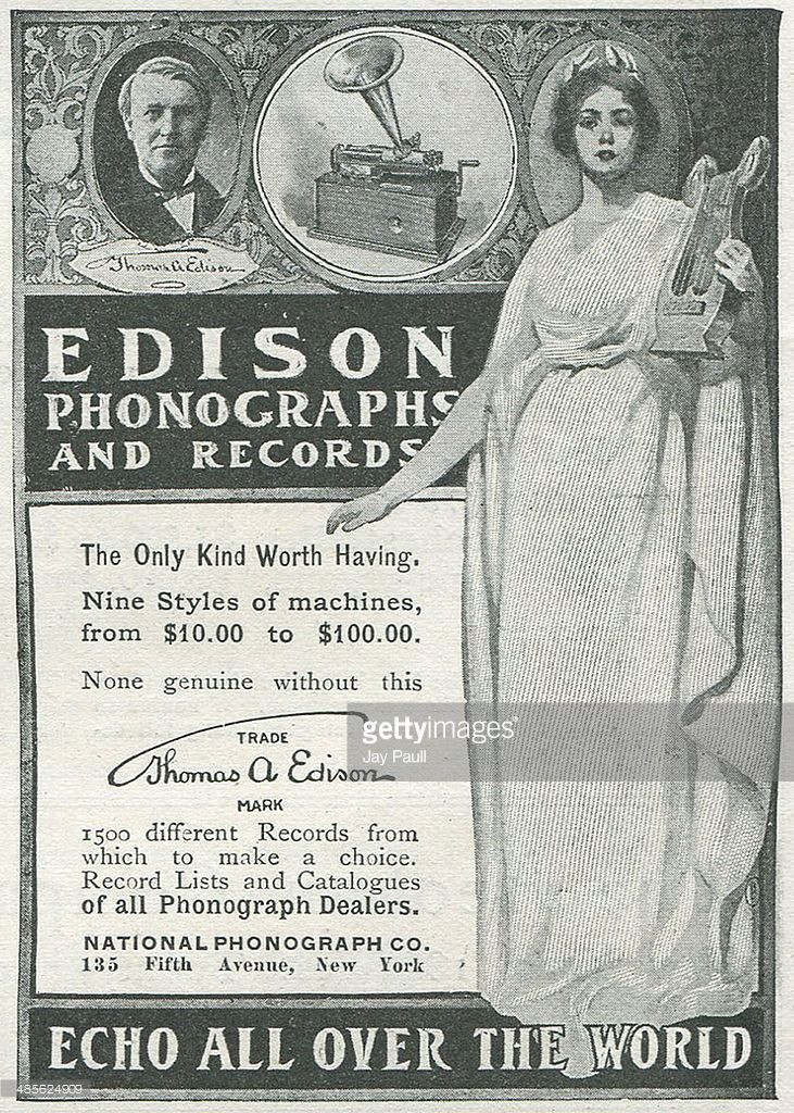 Mặc dù ban đầu được sử dụng như một máy đọc chính tả, máy quay đĩa đã trở thành công cụ phổ biến cho mục đích giải trí. Vào năm 1906, Edison đã công bố một loạt các tuyển tập âm nhạc và sân khấu cho công chúng thông qua Công ty Máy hát Quốc gia của mình.