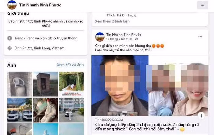 Fanpage ghep anh 2 co gai tre trong bai viet 'cha duong hiep dam 2 chi em ruot'