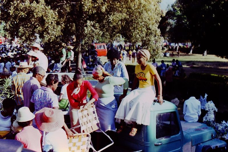 Người dân thư giãn trong công viên thành phố.