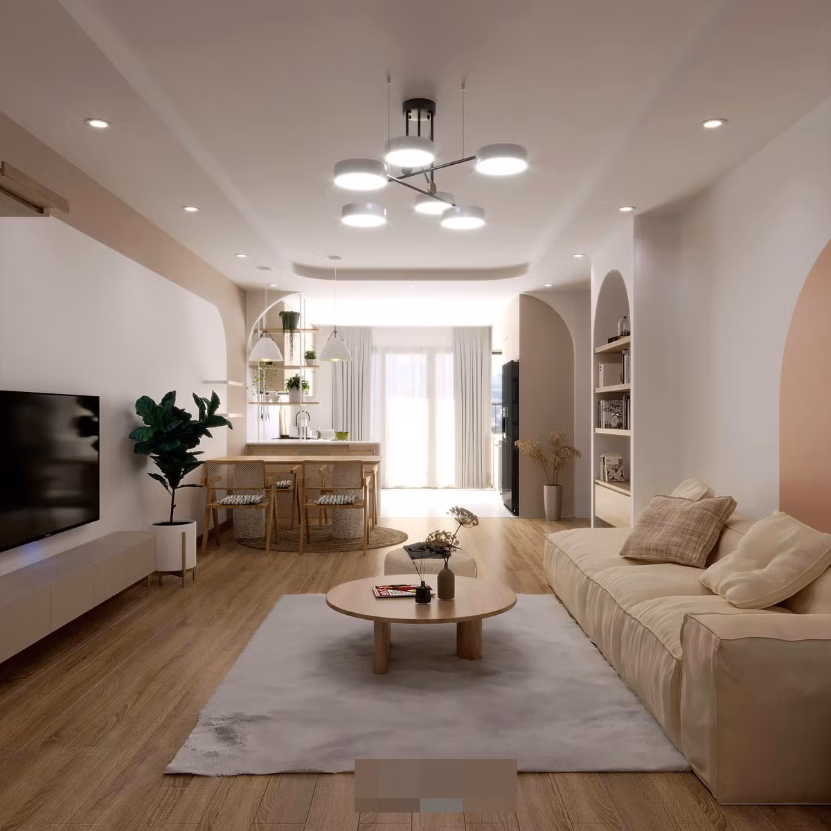 Meo su dung mau nhat cho can ho chung cu rong hon nhung khong don dieu