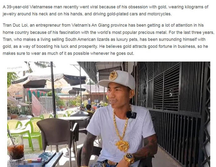 “Dat” 2kg vang len nguoi moi khi ra duong, nguoi dan ong Viet len bao nuoc ngoai