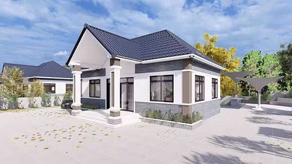 Nhà cấp 4 mái Thái 3 phòng ngủ đẹp như mơ, ai cũng ước ao ảnh 2