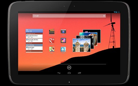 Tương tự như Nexus 7 , Nexus 10 của Google là một máy tính bảng tuyệt vời với màn hình 10,1 inch, độ phân giải 2560x1600, trọng lượng 603g, lưu trữ 16/32GB, hệ điều hành Android 4.2.
