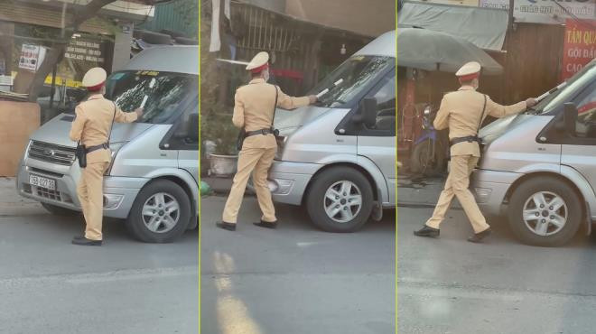 Danh tính tài xế ô tô 16 chỗ nhấn ga đẩy CSGT đi lùi trên phố Hà Nội Danh tinh tai xe o to 16 cho nhan ga day CSGT di lui tren pho Ha Noi