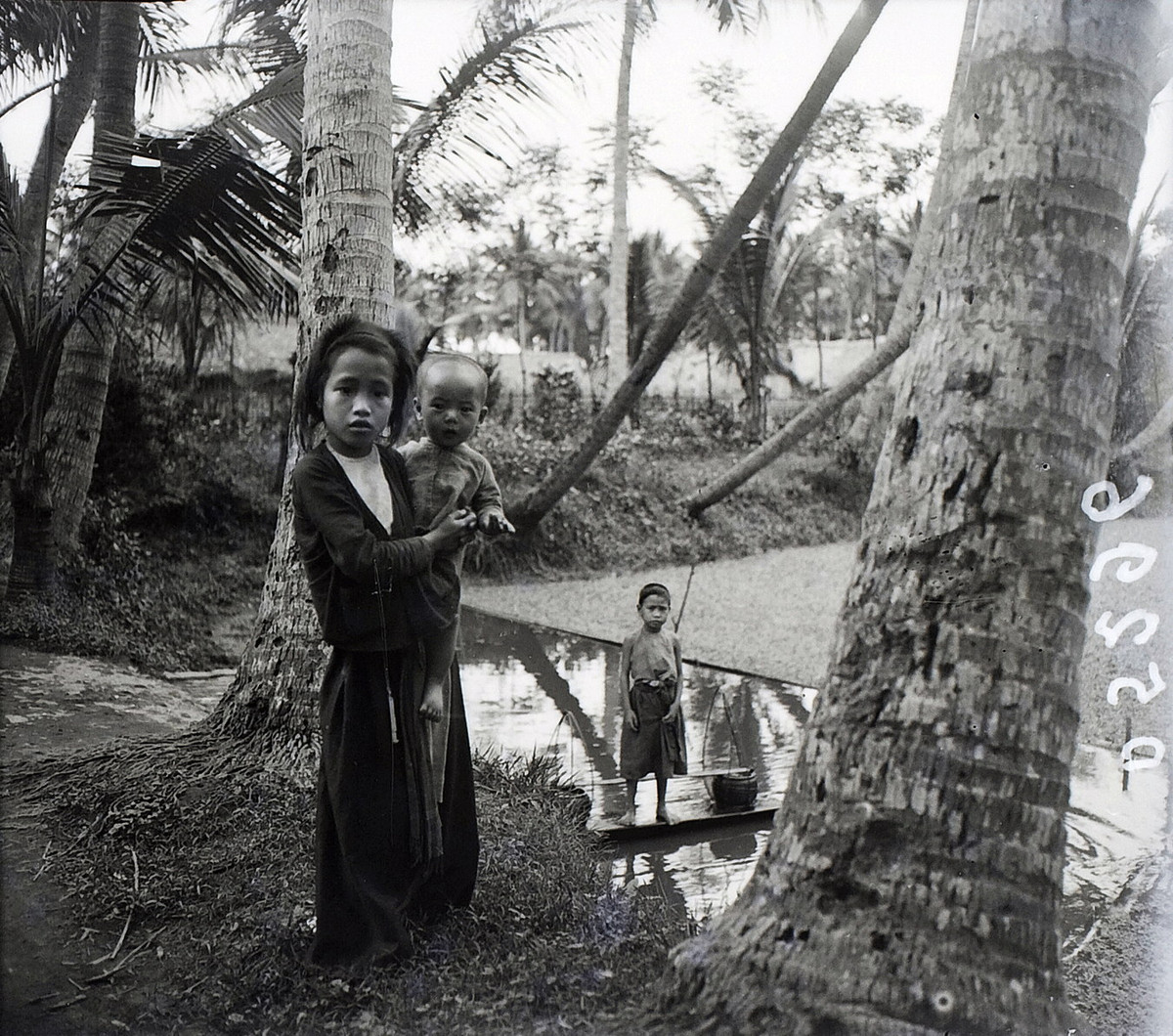 Những đứa trẻ bên bờ ao.