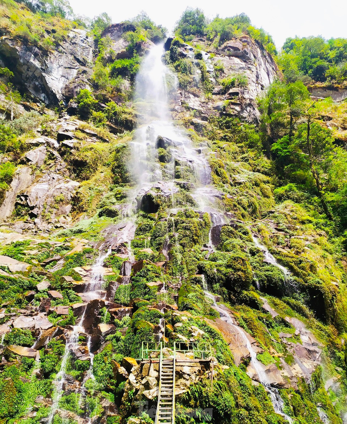 Đoạn đường qua thác Ong Chúa có nhiều cầu gỗ, khung cảnh đẹp nhưng dốc cao liên tục, là một thử thách với các du khách.