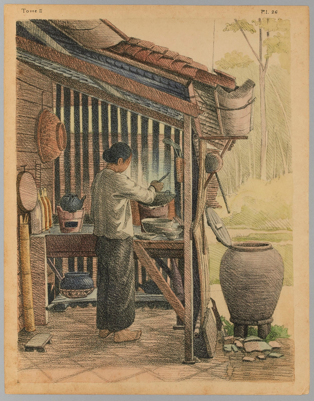 Người phụ nữ chuẩn bị bữa ăn.