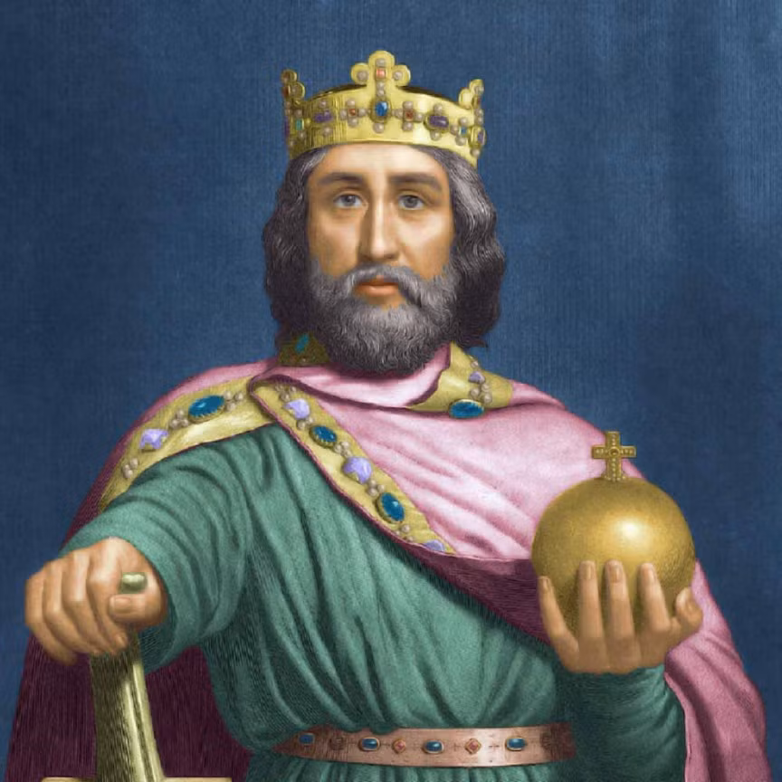 Charlemagne (trị vì từ năm 800-814) là hoàng đế đầu tiên của Đức, đã chinh phục thành công Italy. Ông là người có công lớn trong việc hợp nhất hầu hết lãnh thổ Tây Âu.