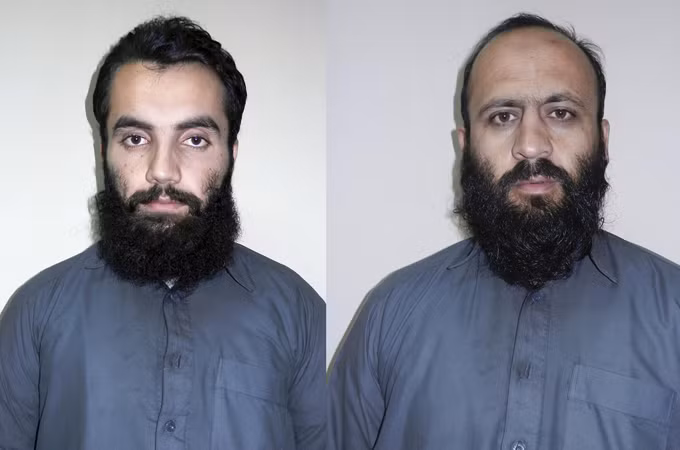 Hai thủ lĩnh mạng lưới Haqqani là Anas Haqqani (trái) và Hafiz Rashid (phải) bị bắt ở tỉnh Khost Afghanistan.