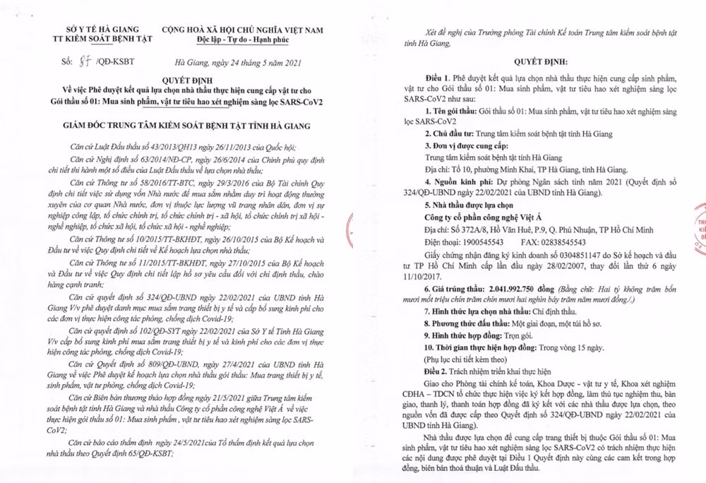 Ha Giang mua kit test COVID-19 Viet A gia hon 500.000 dong-Hinh-2