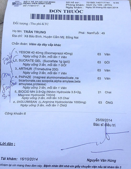 Một đơn thuốc có trị giá 4,8 triệu đồng.