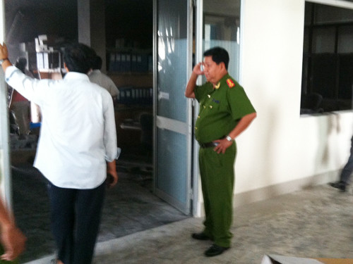 Phòng vi tính, nơi phát ra đám cháy ở kho bạc nhà nước.