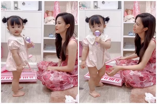 Mới đây, tiểu công chúa Winnie đã "gây bão" cõi mạng khi trổ tài luyện thanh cùng với mẹ. Mẹ làm mẫu câu nào, cô bé liền bắt nhịp ngay câu đó. Nhìn cô bé thực hành nhiệt tình, dân tình cho rằng chẳng mấy chốc cô bé sẽ "vượt mặt" mẹ về high note.