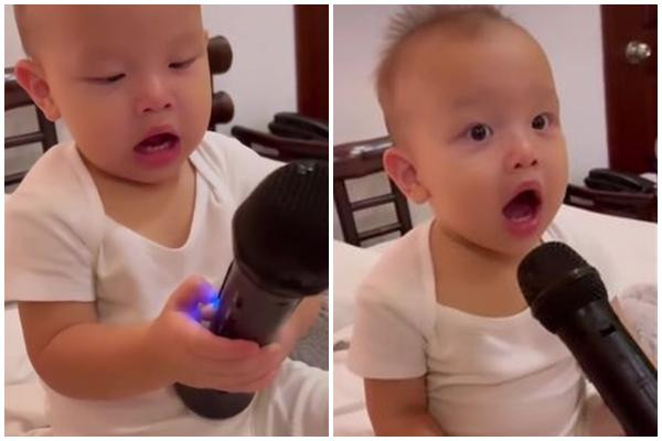 Trong những đoạn clip được mẹ đăng tải, Leon khiến ai nấy đều phải khen ngợi và "đứng ngồi không yên" khi khoe giọng hát được thừa hưởng từ mẹ.