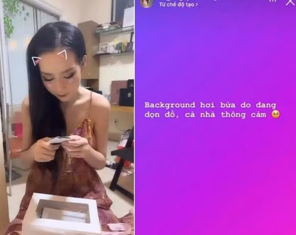 Khi làm clip khoe quà của fans tặng, Hoa hậu Bảo Ngọc vô tình để lộ không gian sống không được ngăn nắp. Trước phông nền với nhiều đồ đạc vứt lung tung, luộm thuộm, Hoa hậu Liên lục địa 2022 lên tiếng mong mọi người thông cảm.