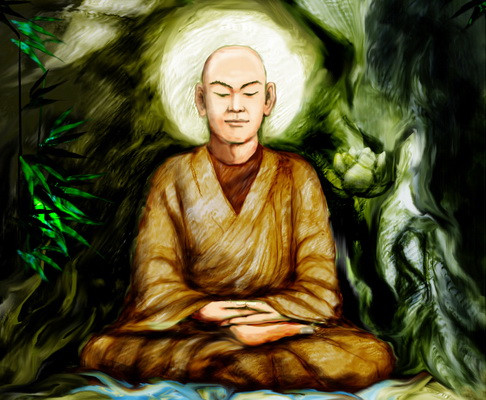 Tranh vẽ Phật hoàng Trần Nhân Tông.