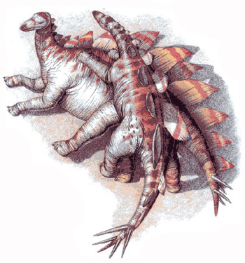 Có một số loài khủng long không thể "sex" theo cách thông thường, như khủng long gai. Làm như vậy chẳng khác nào... tự sát, vì những chiếc gai nhọn như dao trên lưng con cái có thể khiến con đực bị thương nặng. Ảnh: Internet