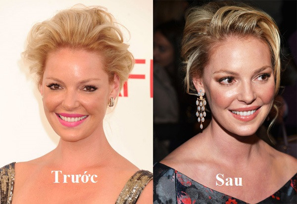 Ngôi sao phim hài Katherine Heigl hoàn toàn không phù hợp với kiểu tóc vuốt gel và dựng ngược trước đó. Ngược lại, mái tóc búi ngược, đánh phồng mái đem lại cảm giác tươi trẻ và nữ tính hơn cho nữ diễn viên này.