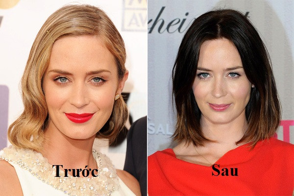 Người đẹp phim “Yêu nữ thích hàng hiệu” Emily Blunt trẻ trung, năng động hơn khi chọn tóc nhuộm màu nâu sô cô la thay vì tóc màu vàng sáng và nhuộm highlight trước đó.