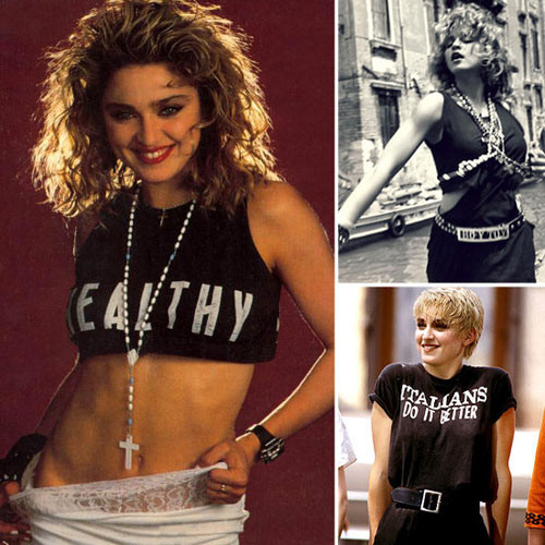 Những chiếc áo thun của Madonna đều mang một thông điệp cụ thể khi nó được in những câu slogan rất thú vị.