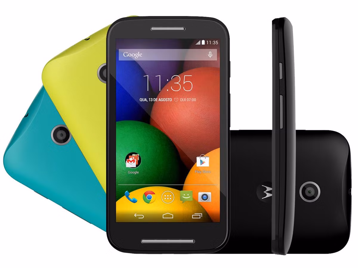  6. Motorola Moto E Xây dựng trên nền tảng thành công do Moto G, xong với số tiền vừa phải (trên 3 triệu), bạn có thể mua Motorola Moto E dễ dàng. Màn hình lớn với 4.3 ich, chip lõi kép tốc độ 1,2 GHz và camera chính 5-megapixel.