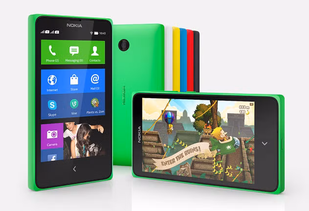  5. Nokia X Nokia X chạy trên nền Android 4.1, giá 2,5 triệu, bộ nhớ trong 4GB, thẻ nhớ ngoài 32GB, tích hợp camera 3.0MP, sử dụng 2 sim 2 sóng. Tuy nhiên, Nokia chạy trên android nên các ứng dụng trên máy đều không hỗ trợ kết nối và đồng bộ từ Google, điều này, bạn có thể xem xét.