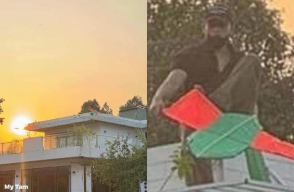 Dan tinh do don vao bong dang nam nhan tren noc nha My Tam