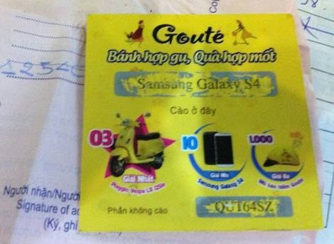  8. Orion Vina bị tố quỵt giải thưởng khách hàng, Fivimart và Big C bán nấm “đểu” Theo phản ánh của anh Lê Chí Thanh (128 Tây Sơn, Đống Đa, Hà Nội), anh trúng thưởng chiếc Samsung Galaxy S4 trong hộp bánh Goute’ của Orion, nhưng nhiều lần liên lạc với doanh nghiệp này mà giải thưởng vẫn bặt vô âm tín. 
