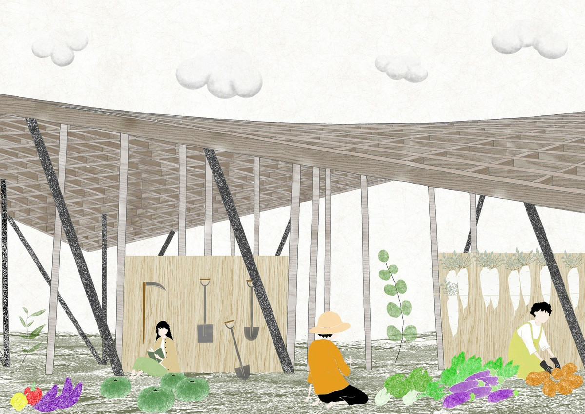 Thiết kế nhà được lấy cảm hứng dựa trên những gian nhà chống nắng đơn sơ và truyền thống của người nông dân.