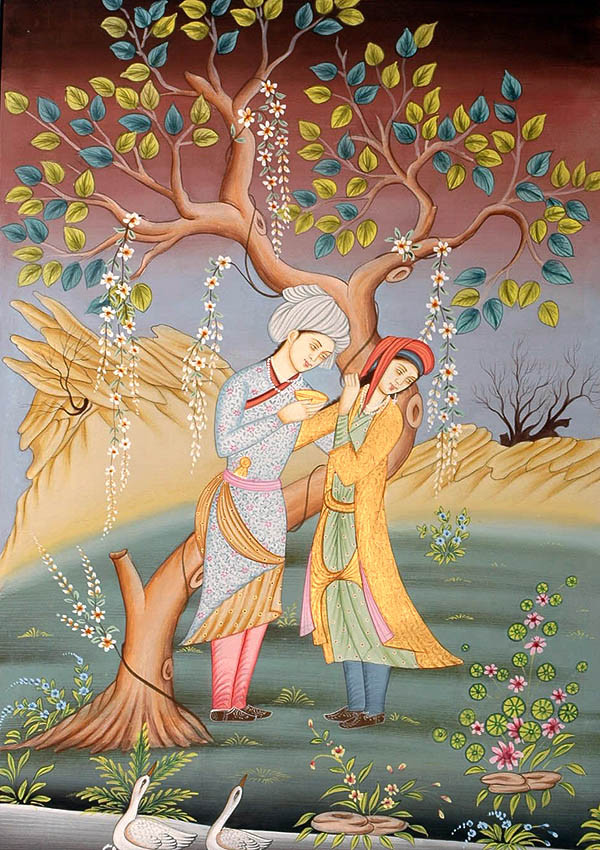 Bí bách vì bị gia đình hai bên ngăn cản, Qays đã tự đày đọa bản thân khi đến một sa mạc sống giữa bầy thú. Khi đó, Qays không thiết ăn uống và cơ thể ngày càng héo mòn, ốm yếu. Với những hành động lập dị, người dân thời đó gọi Qays là Majnun (có nghĩa là kẻ điên).