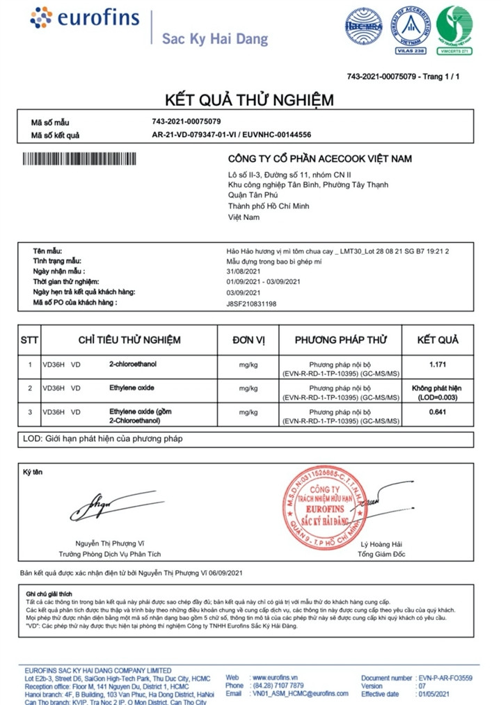 Acecook noi gi vu mi Hao Hao, mien Good bi thu hoi tai EU?