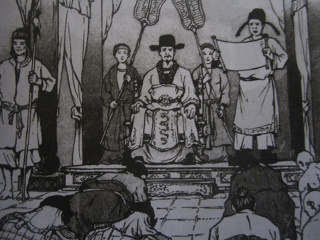 Tuyên chiếu lên ngôi. Tranh minh họa.