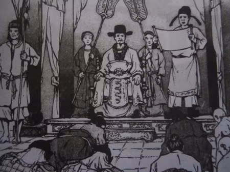 Tuyên chiếu lên ngôi. Tranh minh họa.