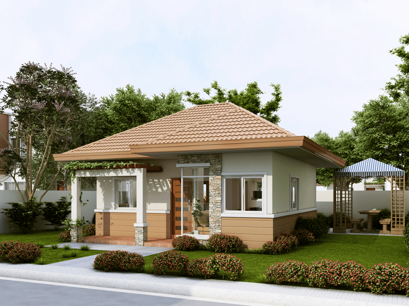 Tuy đơn giản nhưng mẫu nhà này vẫn mang đến những nét duyên dáng, nhẹ nhàng. Mặc dù là nhà phố nhưng gia chủ vẫn lựa chọn vật liệu gạch hoa trang trí giúp căn nhà thêm nổi bật.