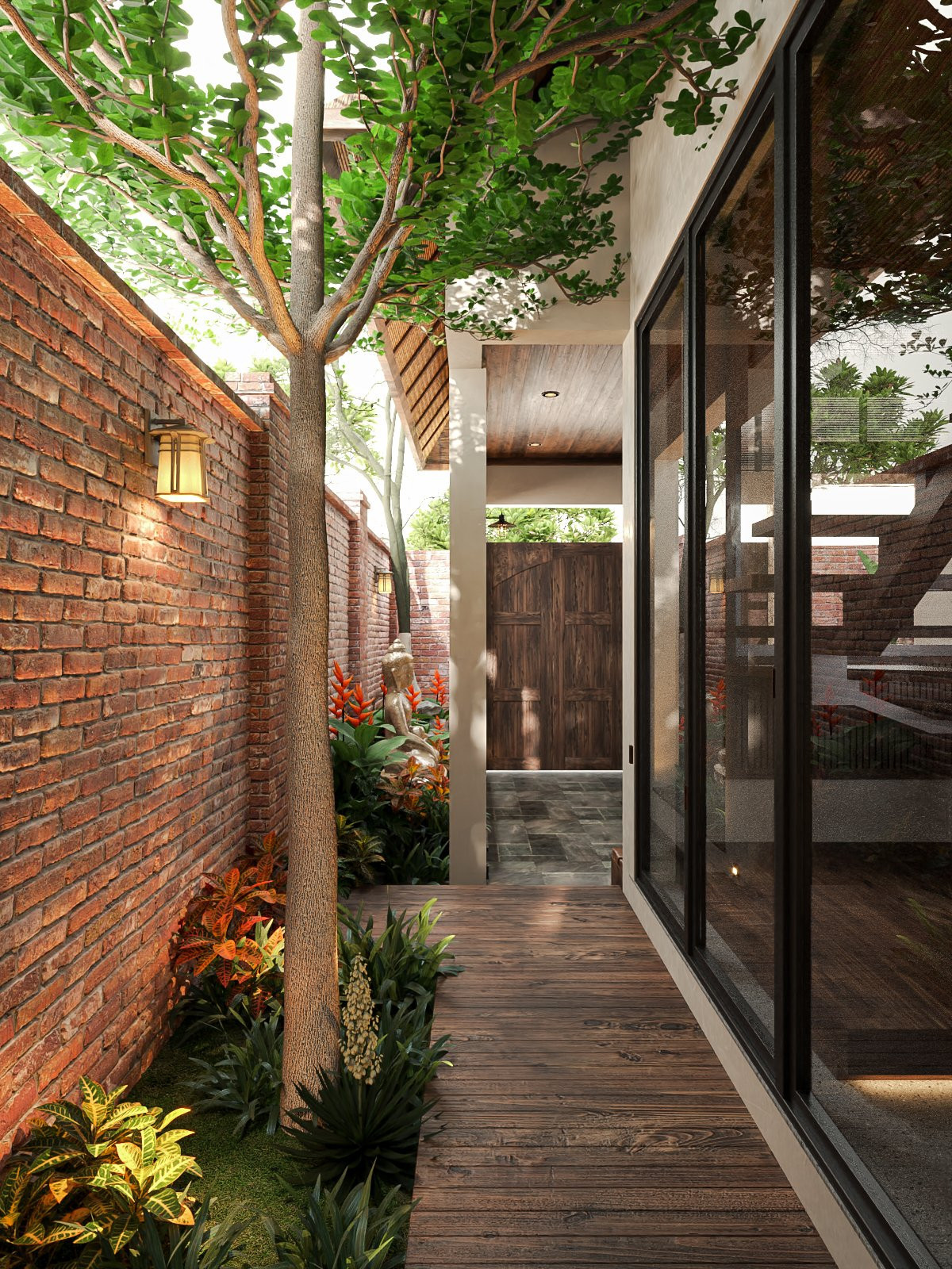 Thật dễ dàng cảm nhận được tinh thần hướng phật, thiện lành của gia chủ qua sự hiện diện trong từng đồ đạc, từng bức tranh nghệ thuật.