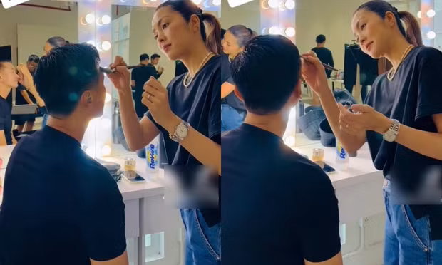 Ha Tang tu tay make up cho mot sao nam Vbiz-Hinh-2