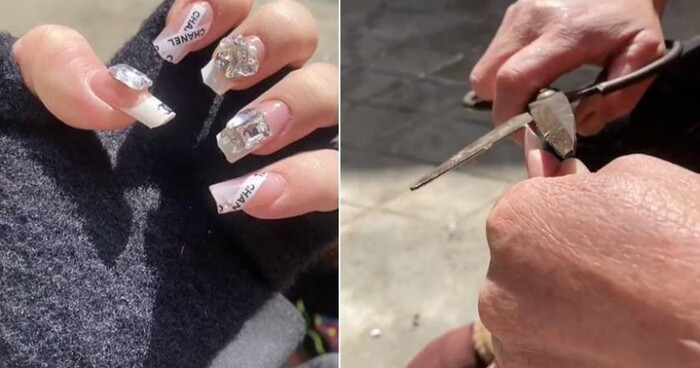 Đầu tư bộ móng tay về quê ăn Tết, cô gái bị mẹ cắt trụi Dau tu bo mong tay ve que an Tet, co gai bi me cat trui