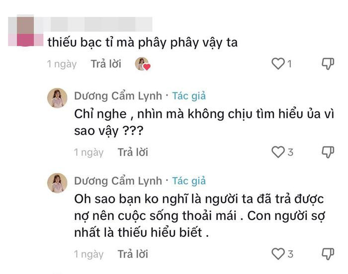 Bị mỉa mai thiếu nợ vẫn diện đồ sang trọng, Dương Cẩm Lynh đáp trả - Hình 2 Bi mia mai thieu no van dien do sang trong, Duong Cam Lynh dap tra-Hinh-2