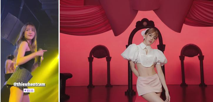 Trong đó, với lợi thế chiều cao lên đến 1m67, đặc biệt là đôi chân dài, thẳng và trắng mịn không tỳ vết, mỹ nhân này chuộng mặc váy ngắn hơn cả. Trang phục giúp tôn lợi thế hình thể, đồng thời giúp cô thoải mái, dễ dàng hơn khi thực hiện các động tác vũ đạo. Đời thường, giọng ca "Một mình có buồn không" chuộng diện những mẫu đầm hai dây, trễ vai dáng ngắn. Item này còn có tác dụng "hack tuổi" giúp ca sĩ Thiều Bảo Trâm trông trẻ trung, năng động hơn.