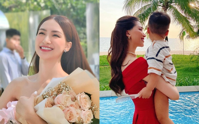 Hòa Minzy và con trai (Ảnh: Facebook nhân vật).