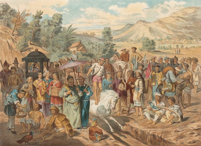 Cuốn sách gồm 22 chương với 309 hình khắc và phụ bản ảnh dựa theo phần lớn các tranh vẽ của L. Delaporte, nội dung mô phỏng toàn cảnh lưu vực sông Mekong, vùng nội địa Đông Dương và Nam Trung Hoa vào nửa sau thế kỷ XIX. Trong hình là kỳ thi võ ở Tự Châu, Trung Quốc do L. Delaporte thực hiện.